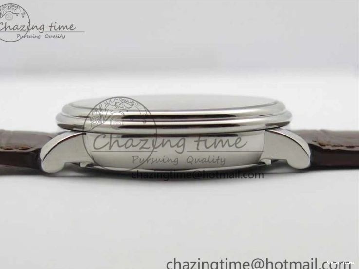 0321 Villeret 6654 SS Complicated Function OMF 1:1 Best Edition White Dial on Brown Leather Strap A6654 V Popular 7904